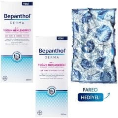 Bepanthol Derma Yoğun Nemlendirici Vücut Losyonu 200 ml 2 ADET + Tuvana Büyükçınar Tasarımlı Pareo Hediye