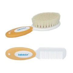 Bebedor Doğal Kıl Fırça Ve Tarak Seti Turuncu