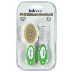 Bebedor Doğal Kıl Fırça Ve Tarak Seti Yeşil