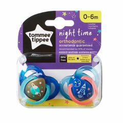 Tommee Tippee Ortodontik Gece Emziği 2'li 0-6 Ay