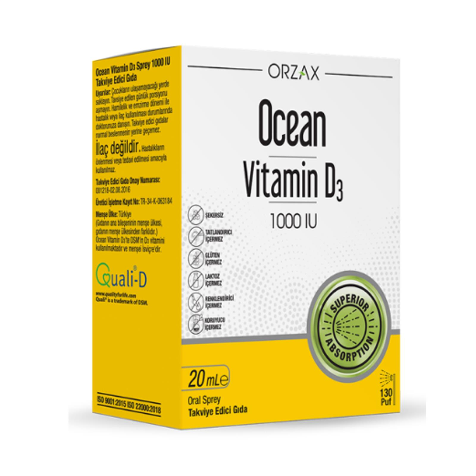 Ocean Vitamin D3 1000 IU Sprey 20 ml