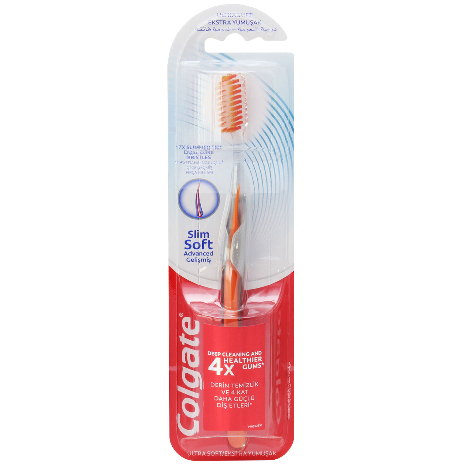 Colgate Slim Soft Advanced Gelişmiş Extra Yumuşak Diş Fırçası Turuncu