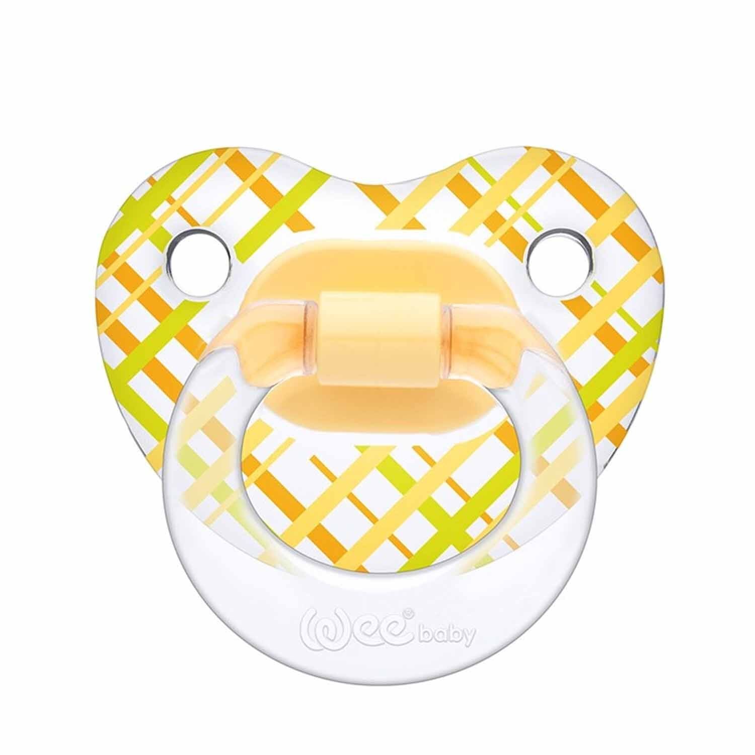 Wee Baby Şeffaf Desenli Damaklı No 2 Emzik 6-18 Ay Sarı