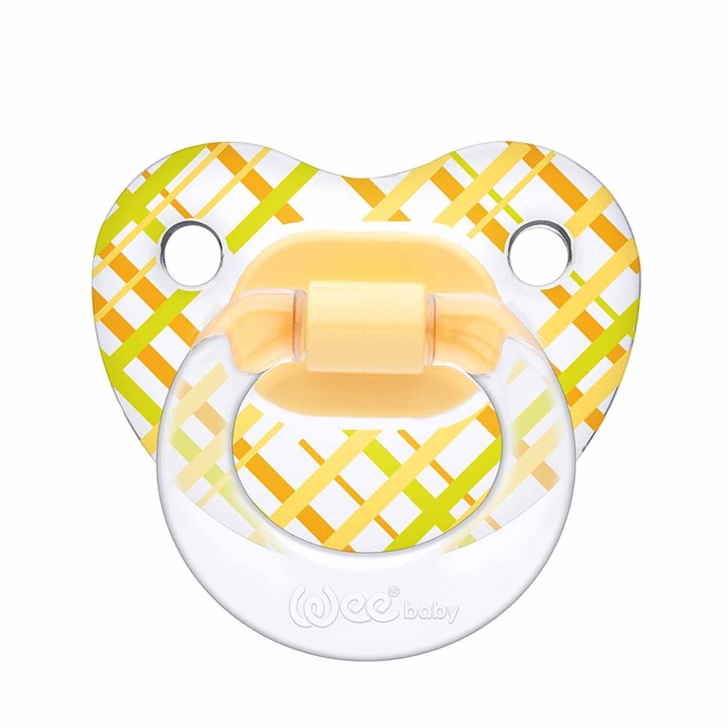 Wee Baby Şeffaf Desenli Damaklı No 2 Emzik 6-18 Ay Sarı