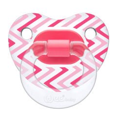 Wee Baby Şeffaf Desenli Damaklı No 2 Emzik 6-18 Ay Pembe