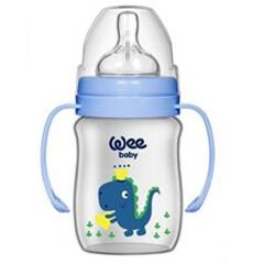 Wee Baby Klasik Geniş Ağızlı Kulplu Biberon 150 ml Mavi