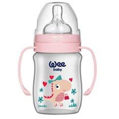 Wee Baby Klasik Geniş Ağızlı Kulplu Biberon 150 ml Pembe