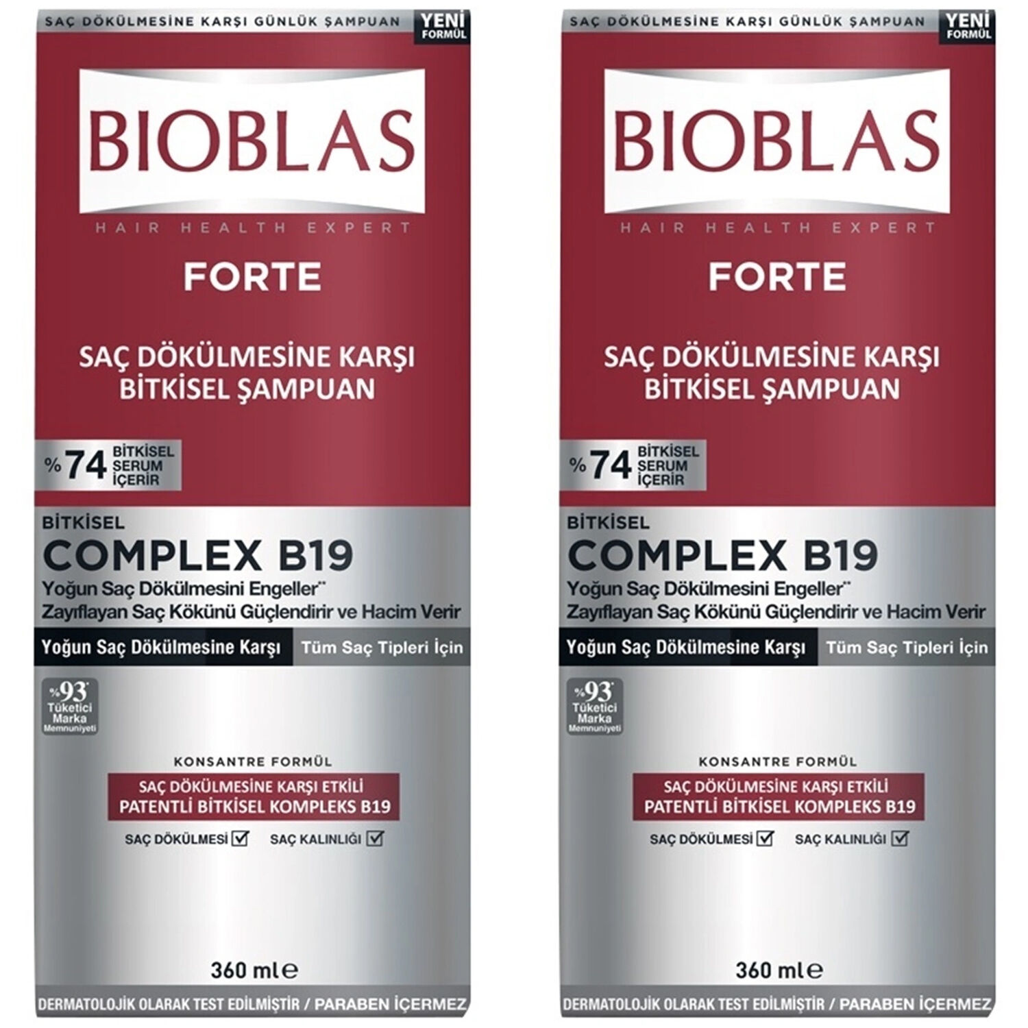 Bioblas Forte Yoğun Saç Dökülmelerine Karşı Bitkisel Şampuan 360 ml 2 ADET
