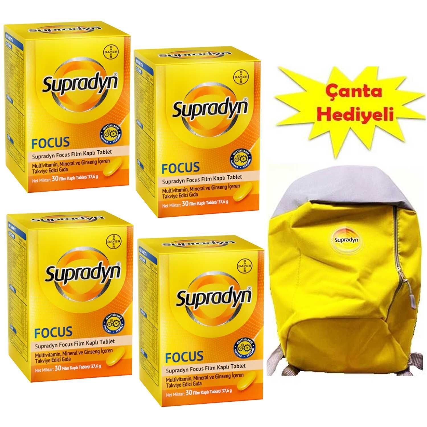 Supradyn Focus 30 Tablet 4 ADET + Supradyn Sırt Çantası Hediye