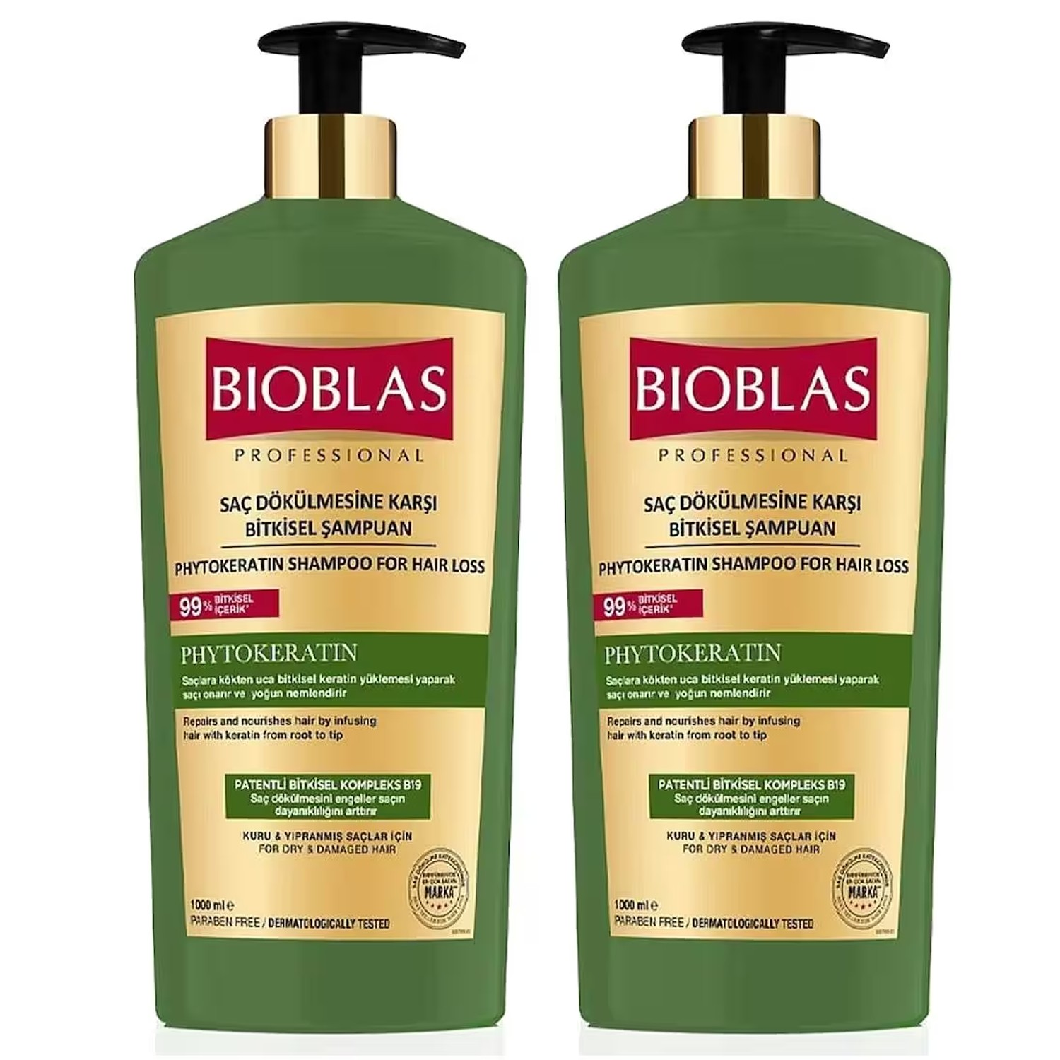 Bioblas Phytokeratin Saç Dökülmesine Karşı Şampuan 1000 ml 2 ADET