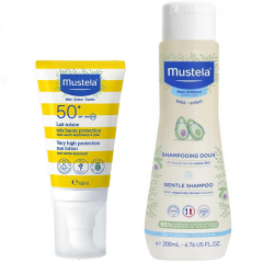 Mustela Gentle Papatya Özlü Şampuan 200 ml + Mustela Tüm Aile İçin Spf 50+ Güneş Losyonu 40 ml