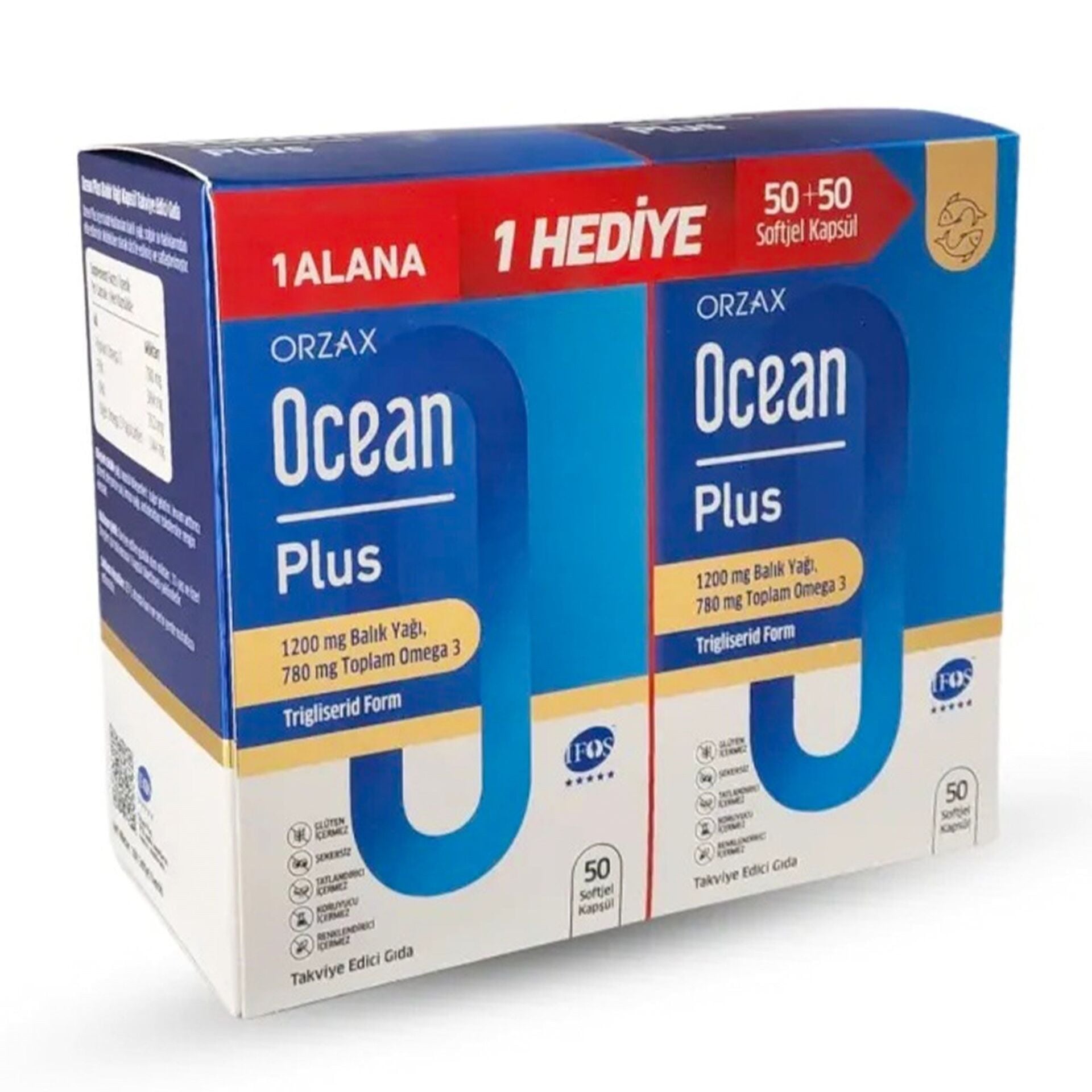 Ocean Plus 1200 mg Balık Yağı 100 Kapsül Ekonomik Paket