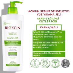 Bioxcin Acnium Sebum Dengeleyici Yüz Yıkama Jeli 500 ml + Bioxcin Acnium Sebum Dengeleyici Nemlendirici Krem 50 ml