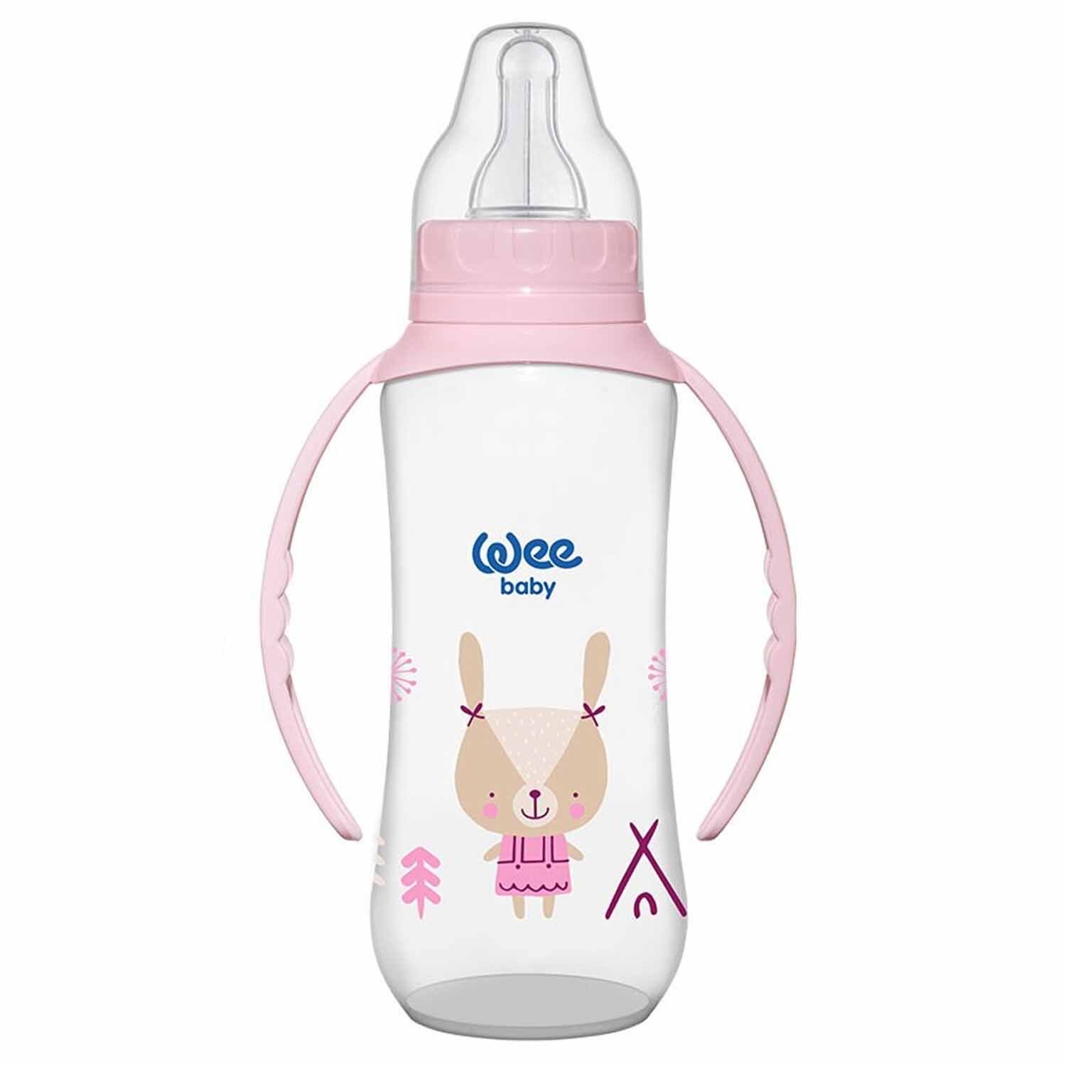 Wee Baby Kulplu PP Biberon 270 ml Pembe