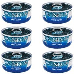 ND Ocean Ton Balığı Ve Somonlu Yetişkin Kedi Konservesi 70 gr 6 ADET