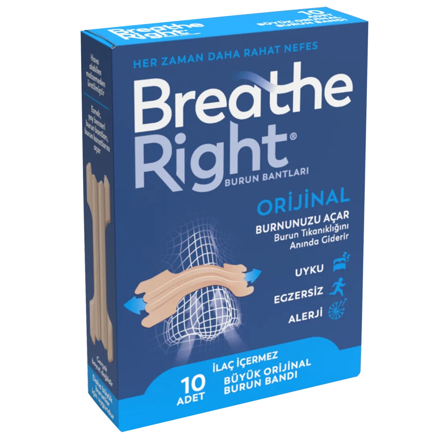Breathe Right Burun Bandı Orijinal Küçük/Orta Boy 10 adet