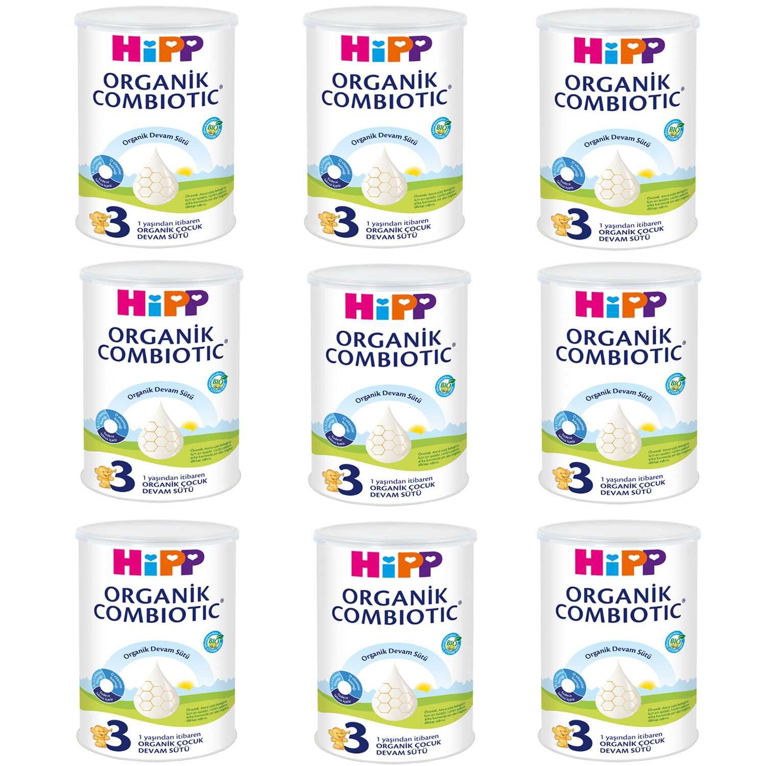 Hipp 3 Organik Combiotic Devam Sütü 350 gr 9 ADET