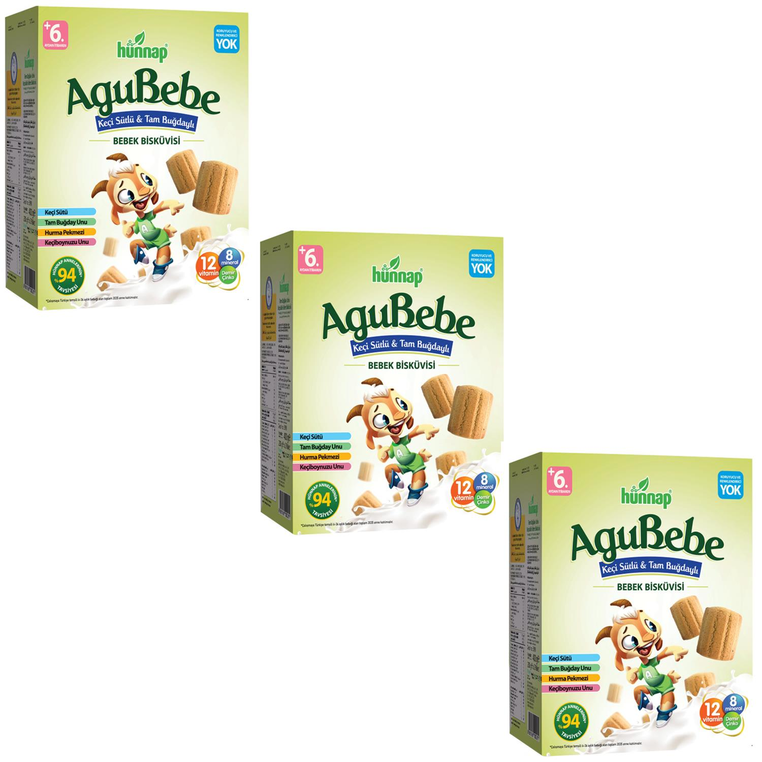 Hünnap Keçi Sütlü Bebek Bisküvisi 400 gr 3 ADET