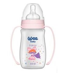 Wee Baby Klasik Geniş Ağızlı Kulplu Biberon 250 ml Pembe