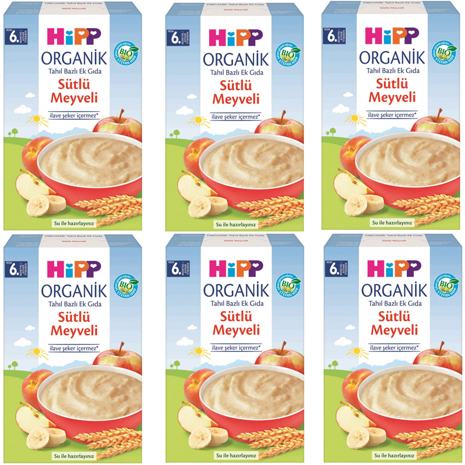 Hipp Organik Sütlü Meyveli 6+ Ay Kaşık Maması 250 gr 6 ADET