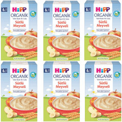 Hipp Organik Sütlü Meyveli 6+ Ay Kaşık Maması 250 gr 6 ADET