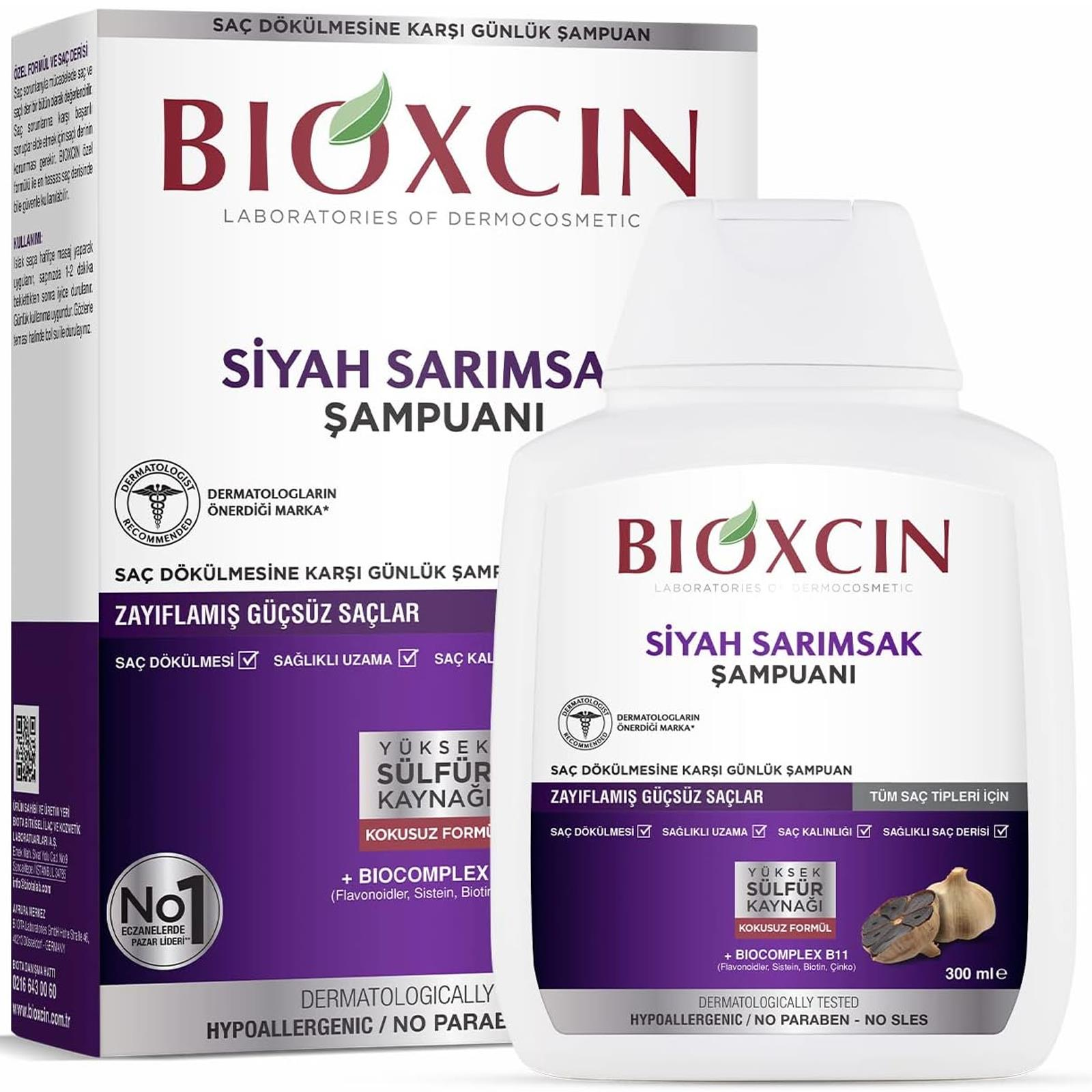 Bioxcin Saç Dökülmesine Karşı Siyah Sarımsak Şampuanı 300 ml