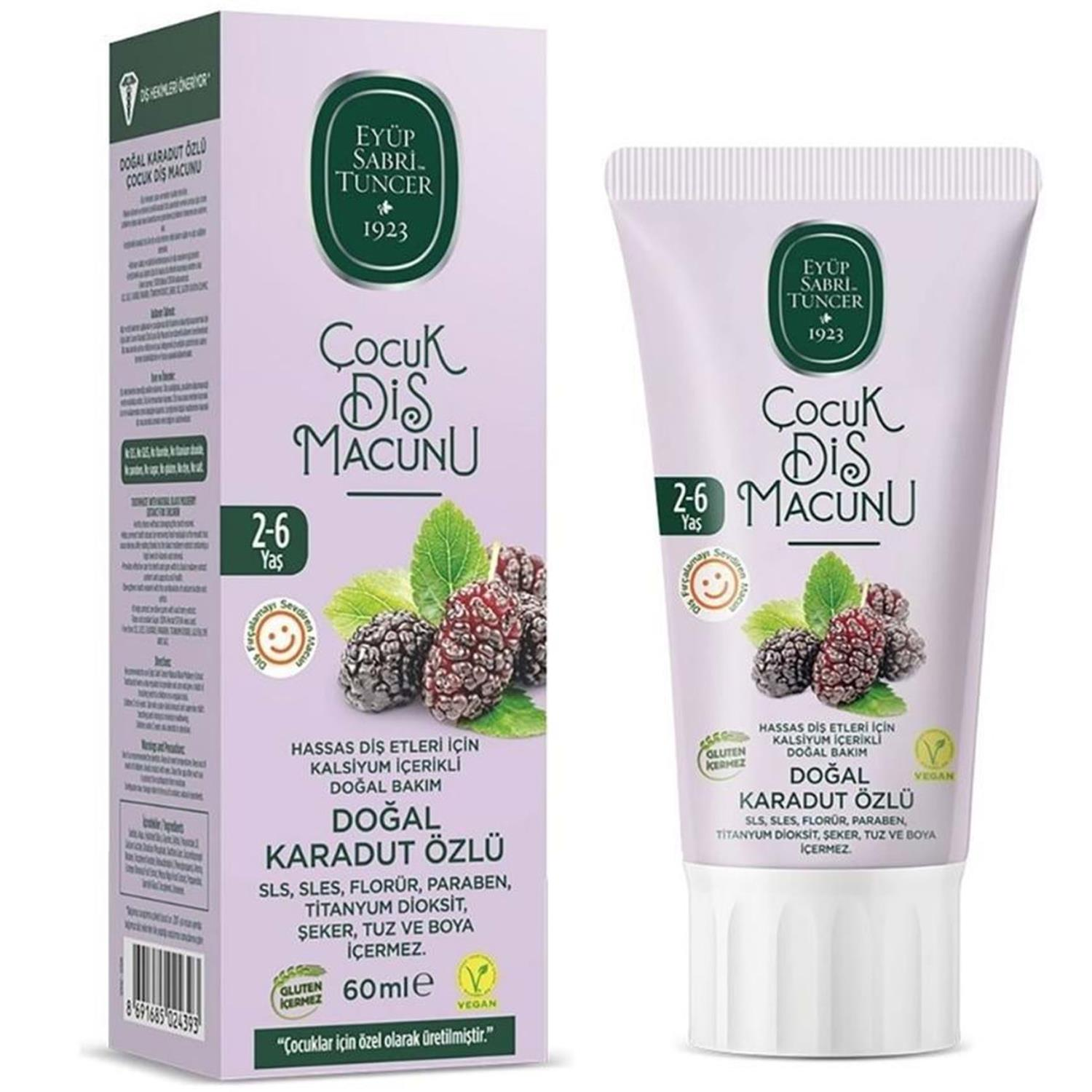 Eyüp Sabri Tuncer Doğal Karadut Özlü 2-6 Yaş Çocuk Diş Macunu 60 ml