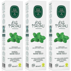 Eyüp Sabri Tuncer Doğal Nane Özlü Florürsüz Diş Macunu 90 ml 3 ADET
