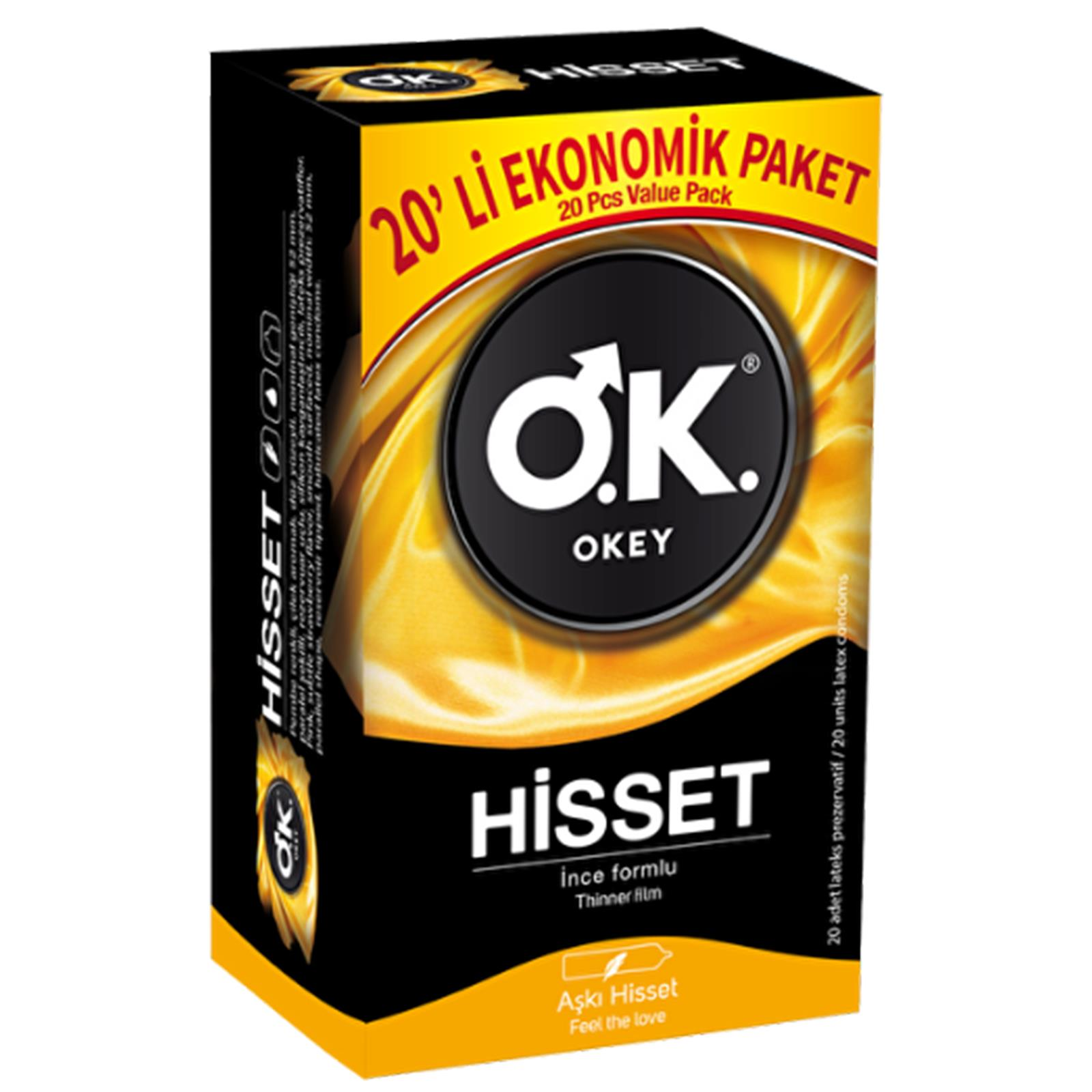 Okey Hisset Prezervatif 20'li Ekonomik Paket