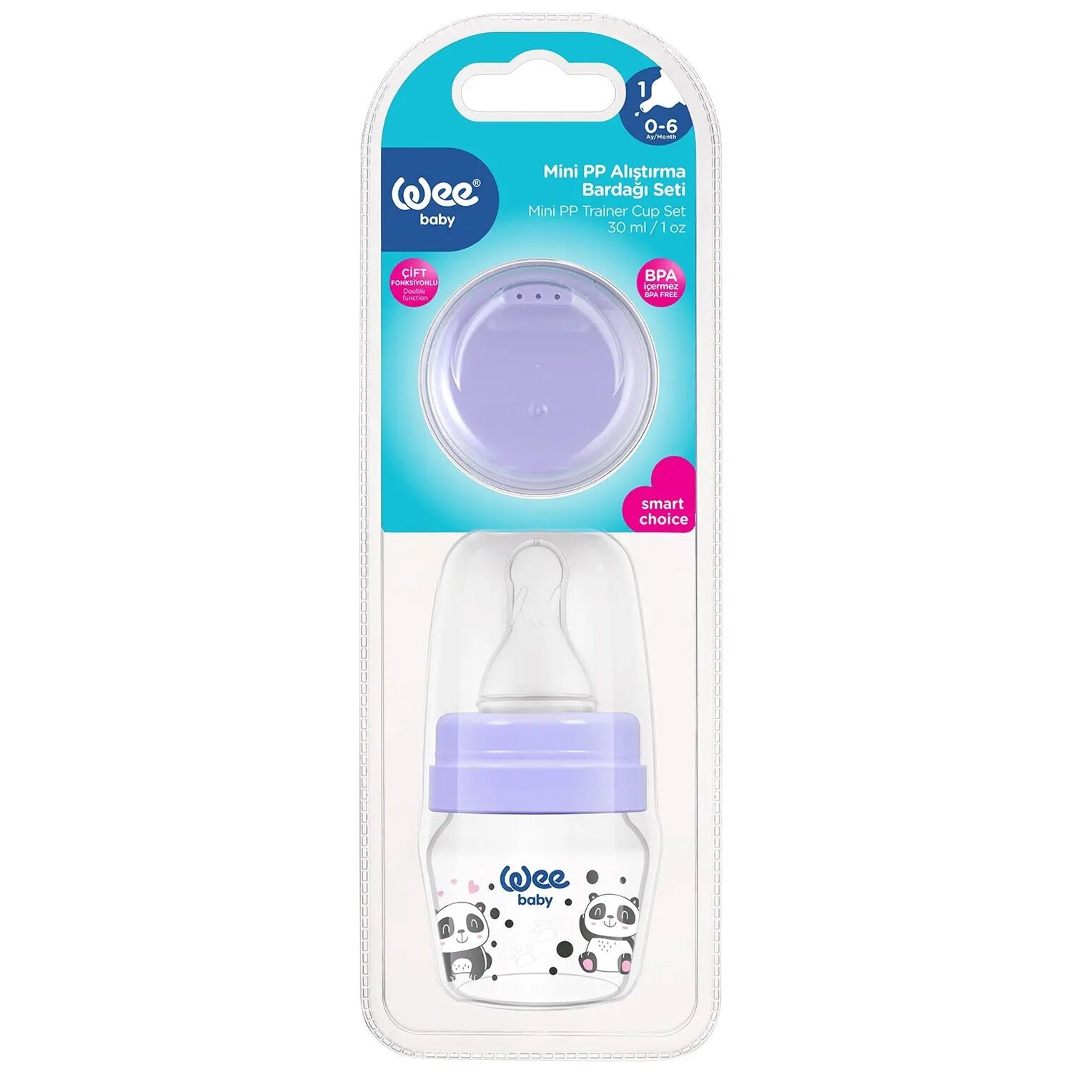 Wee Baby Mini PP Alıştırma Bardağı Seti 30 ml Mor