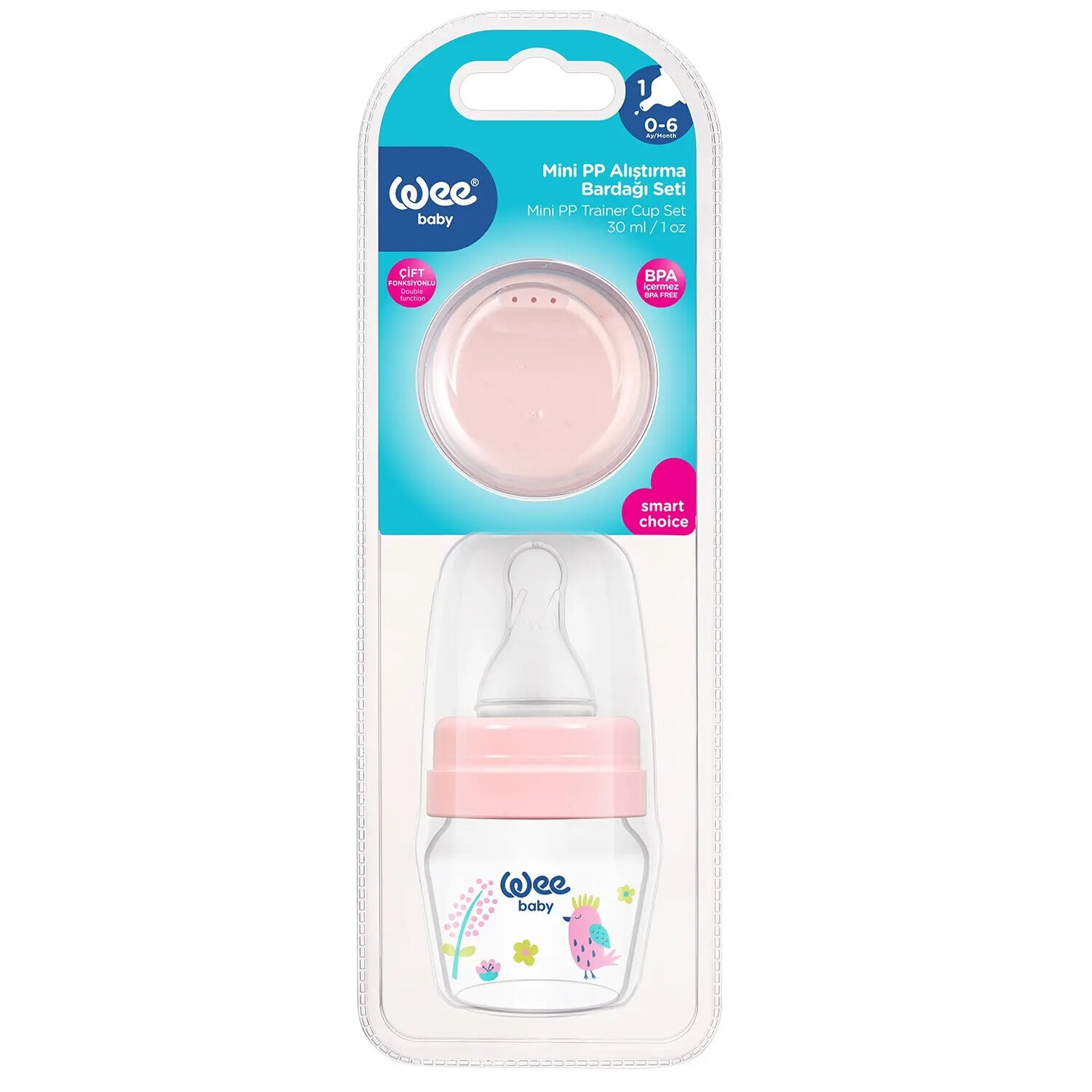 Wee Baby Mini PP Alıştırma Bardağı Seti 30 ml Pembe