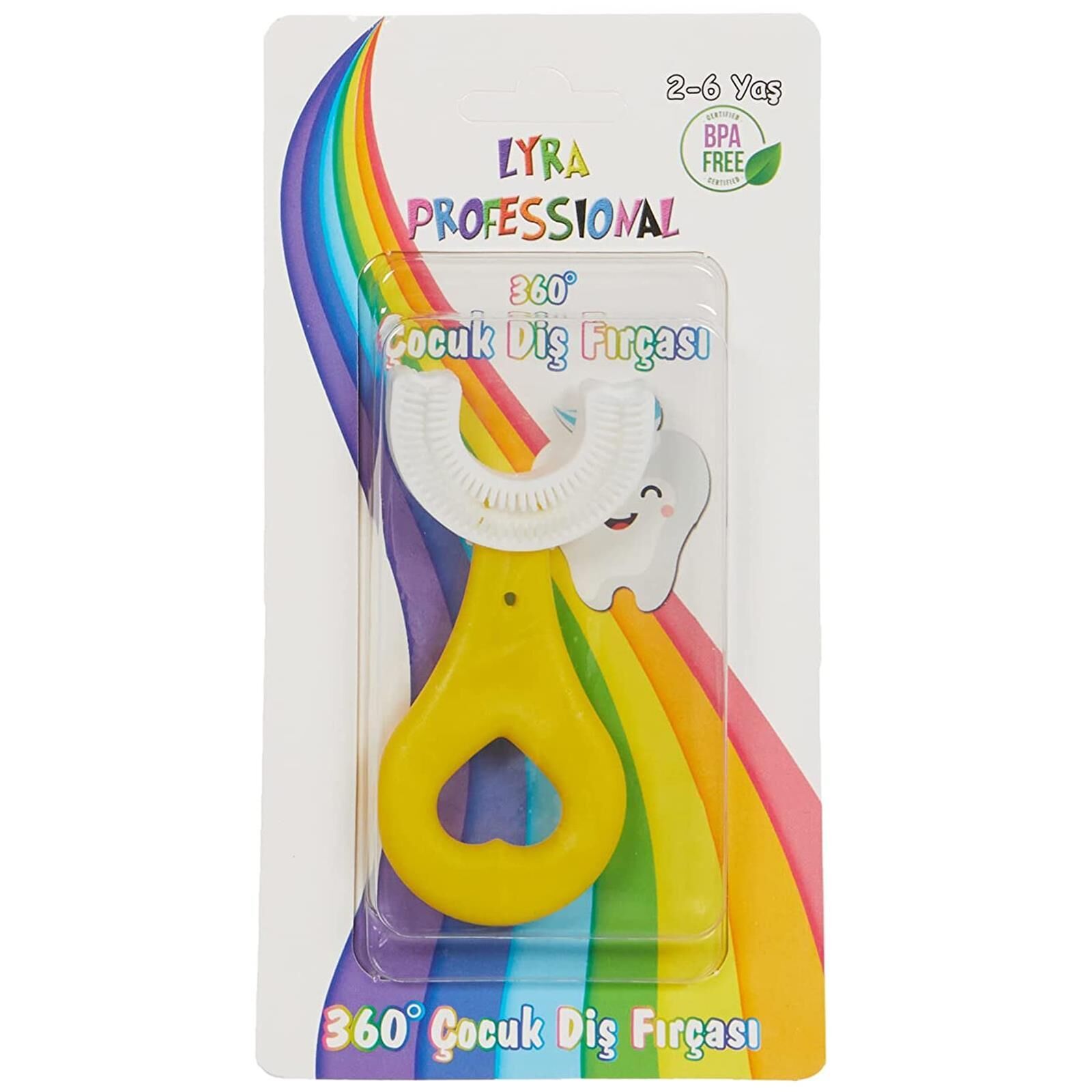Lyra Professional U Tipi Pratik 2-6 Yaş Çocuk Diş Fırçası Sarı