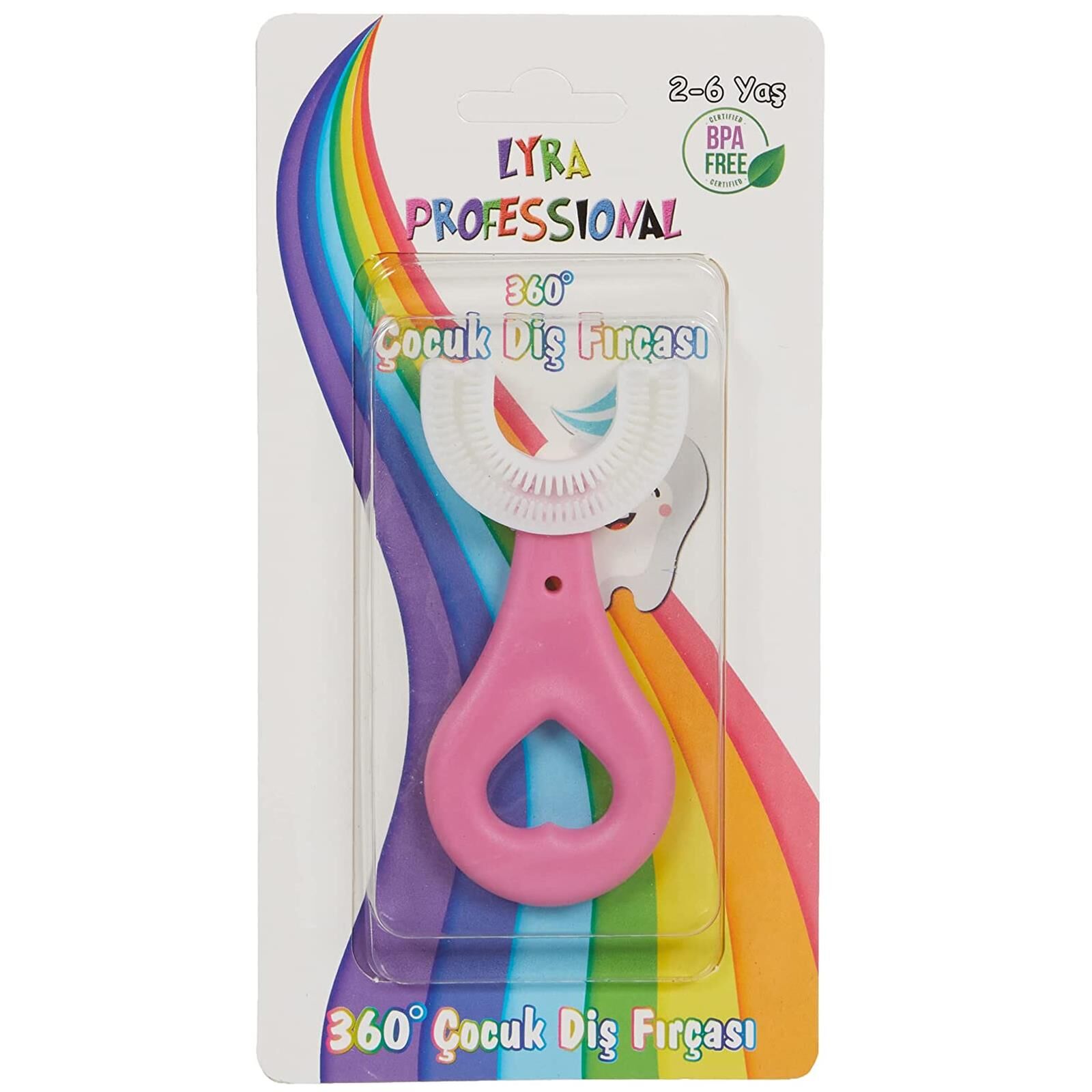 Lyra Professional U Tipi Pratik 2-6 Yaş Çocuk Diş Fırçası Pembe