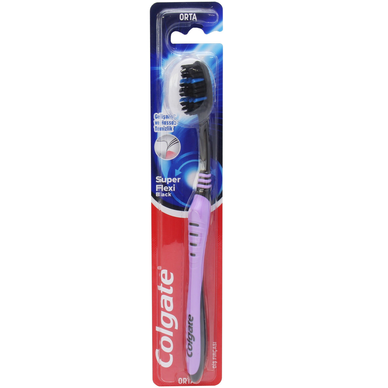 Colgate Super Flexi Black Orta Diş Fırçası Mor