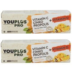 Youplus Pro Vitamin C Çinko Propolis Vitamin D 15 Efervesan Tablet 2 ADET