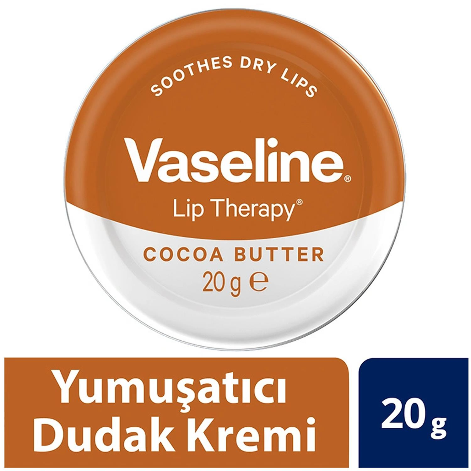 Vaseline Lip Therapy Yumuşatıcı Dudak Kremi Kakao Yağı 20 gr