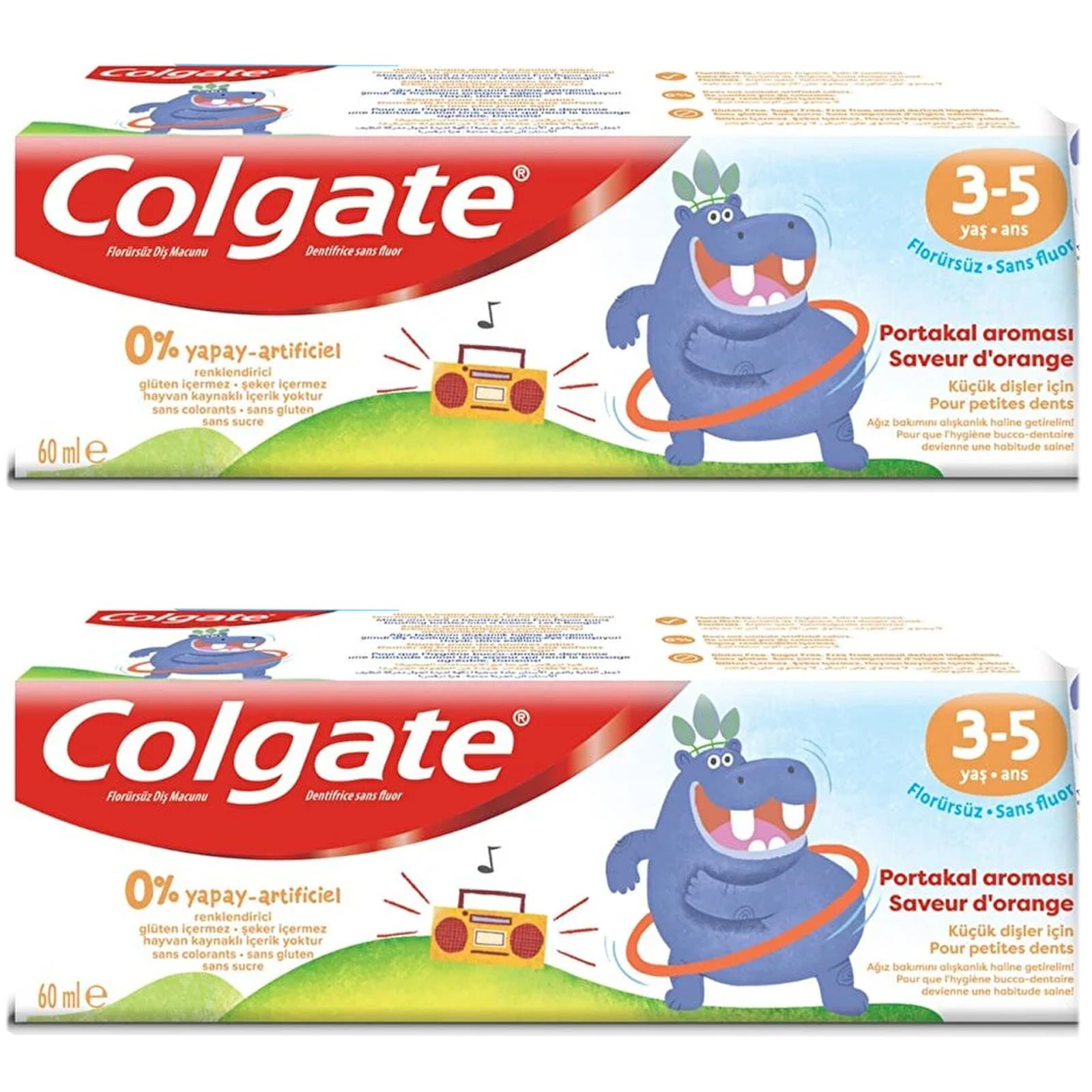 Colgate 3-5 Yaş Portakal Aromalı Florürsüz Çocuk Diş Macunu 60 ml 2 ADET