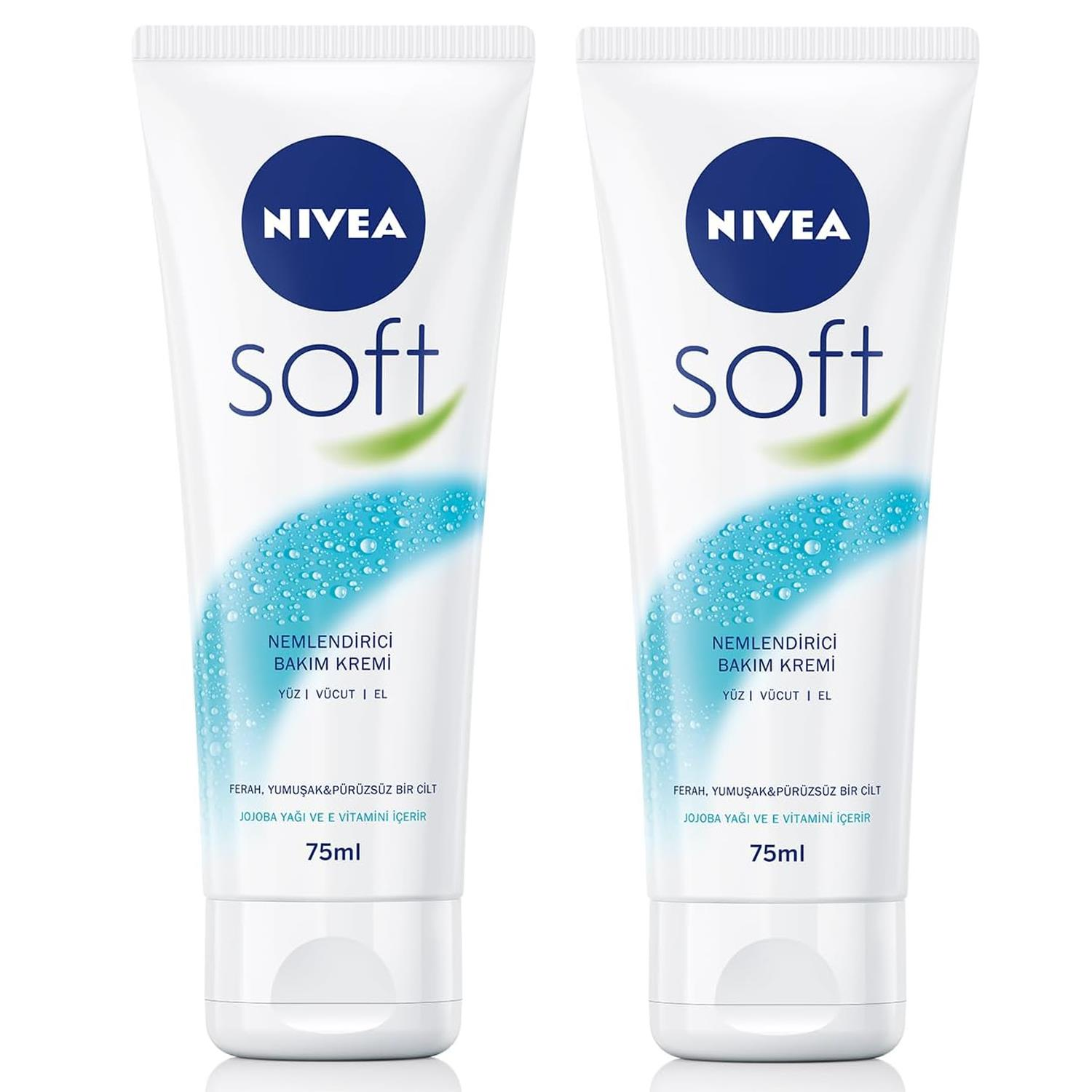 Nivea Soft Tüp Nemlendirici Bakım Kremi 75 ml 2 ADET