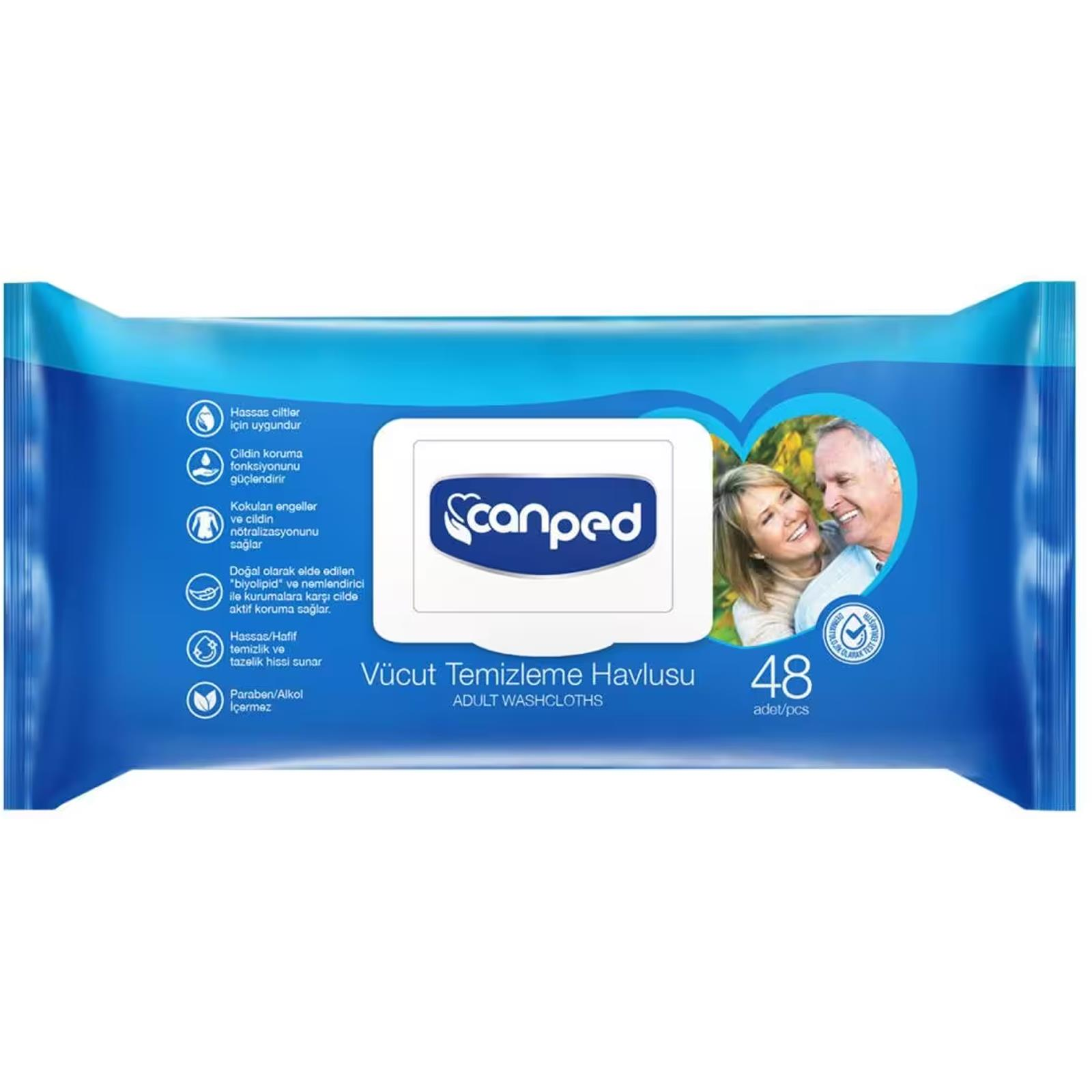 Canped Vücut Temizleme Havlusu 48'li