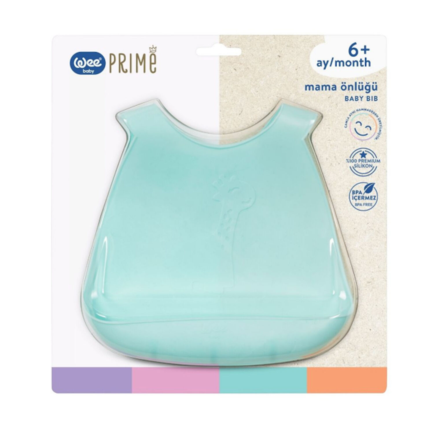 Wee Baby Prime Silikon Mama Önlüğü 6+ Ay Yeşil
