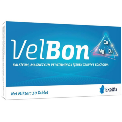 Velbon Kalsiyum Magnezyum Ve Vitamin D3 30 Tablet