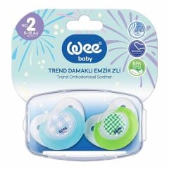 Wee Baby 155 Trend Damaklı 2 li 6-18 Ay Emzik Mavi
