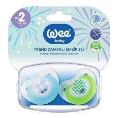 Wee Baby 155 Trend Damaklı 2 li 6-18 Ay Emzik Mavi