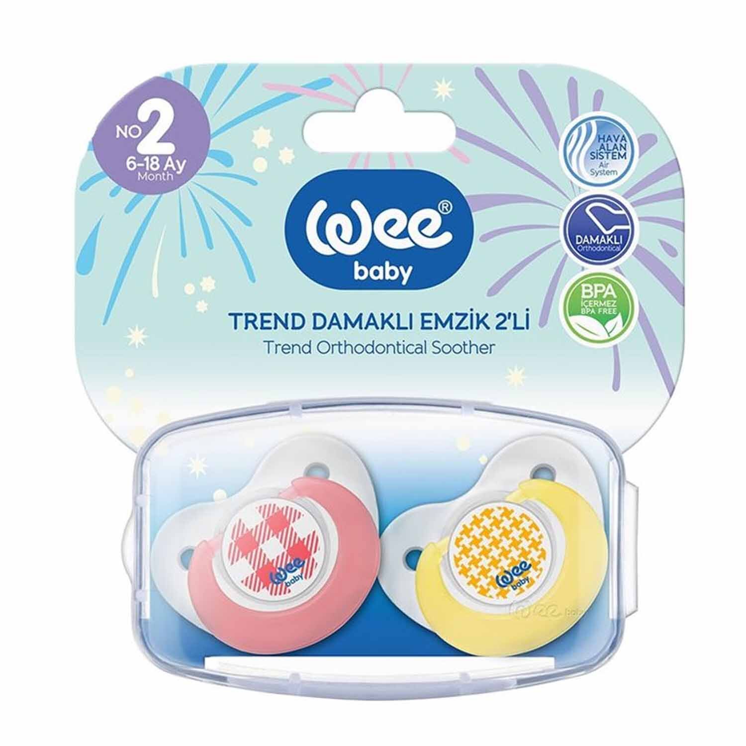 Wee Baby 155 Trend Damaklı 2 li 6-18 Ay Emzik Pembe