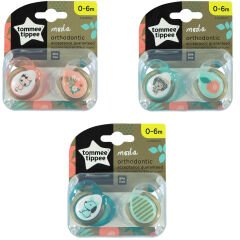Tommee Tippee Moda Ortodontik 2'li Emzik 0-6 Ay Desenli