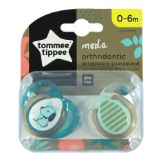 Tommee Tippee Moda Ortodontik 2'li Emzik 0-6 Ay Desenli