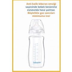Bebedor Geniş Ağızlı Isıya Dayanıklı Cam Biberon 260 ml