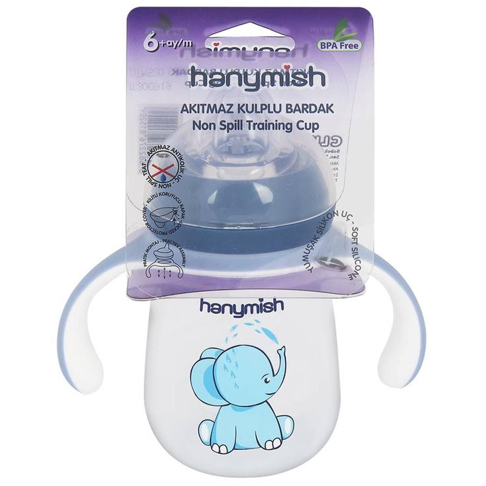Hanymish 520 Akıtmaz Kulplu Bardak 260 ml Mavi