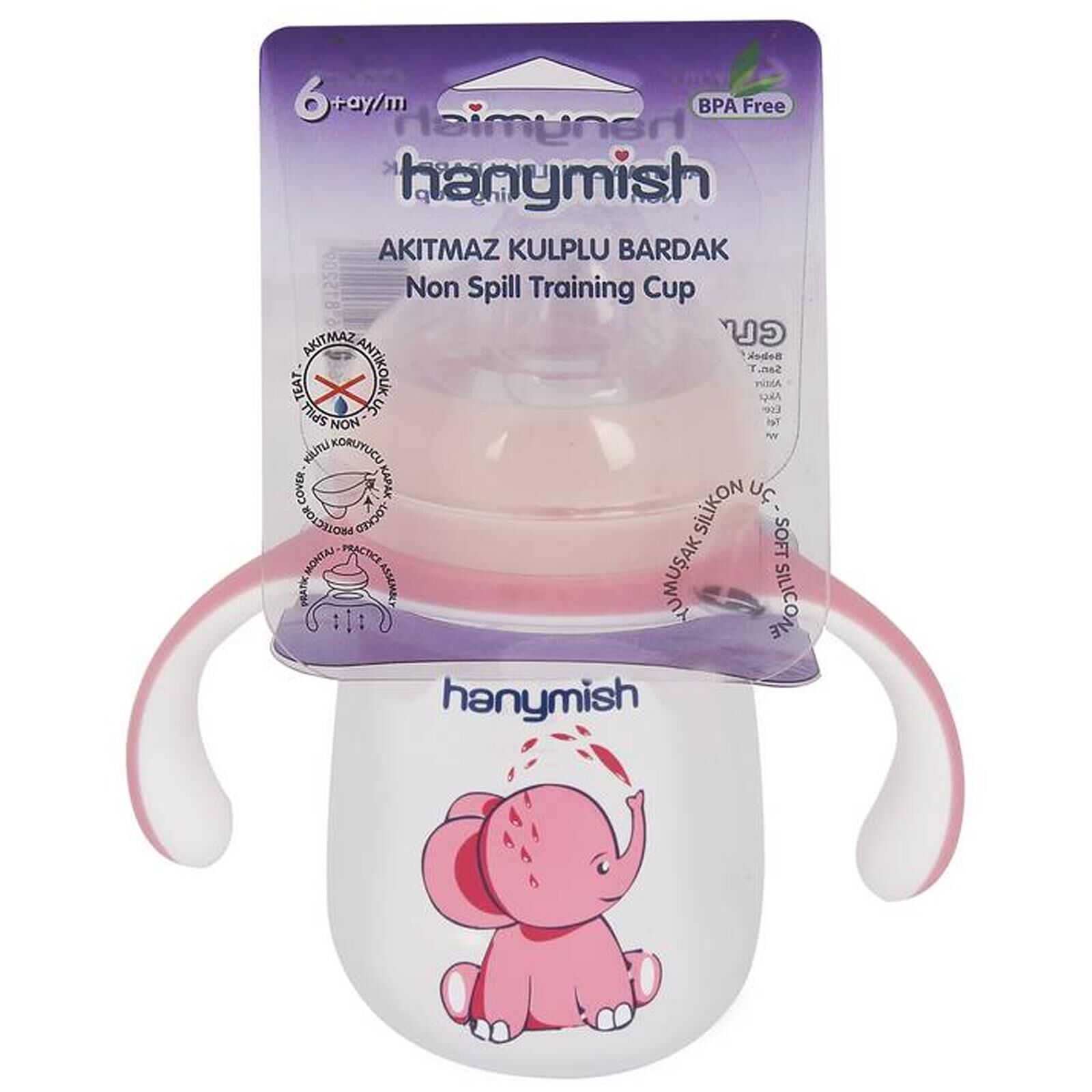 Hanymish 520 Akıtmaz Kulplu Bardak 260 ml Pembe