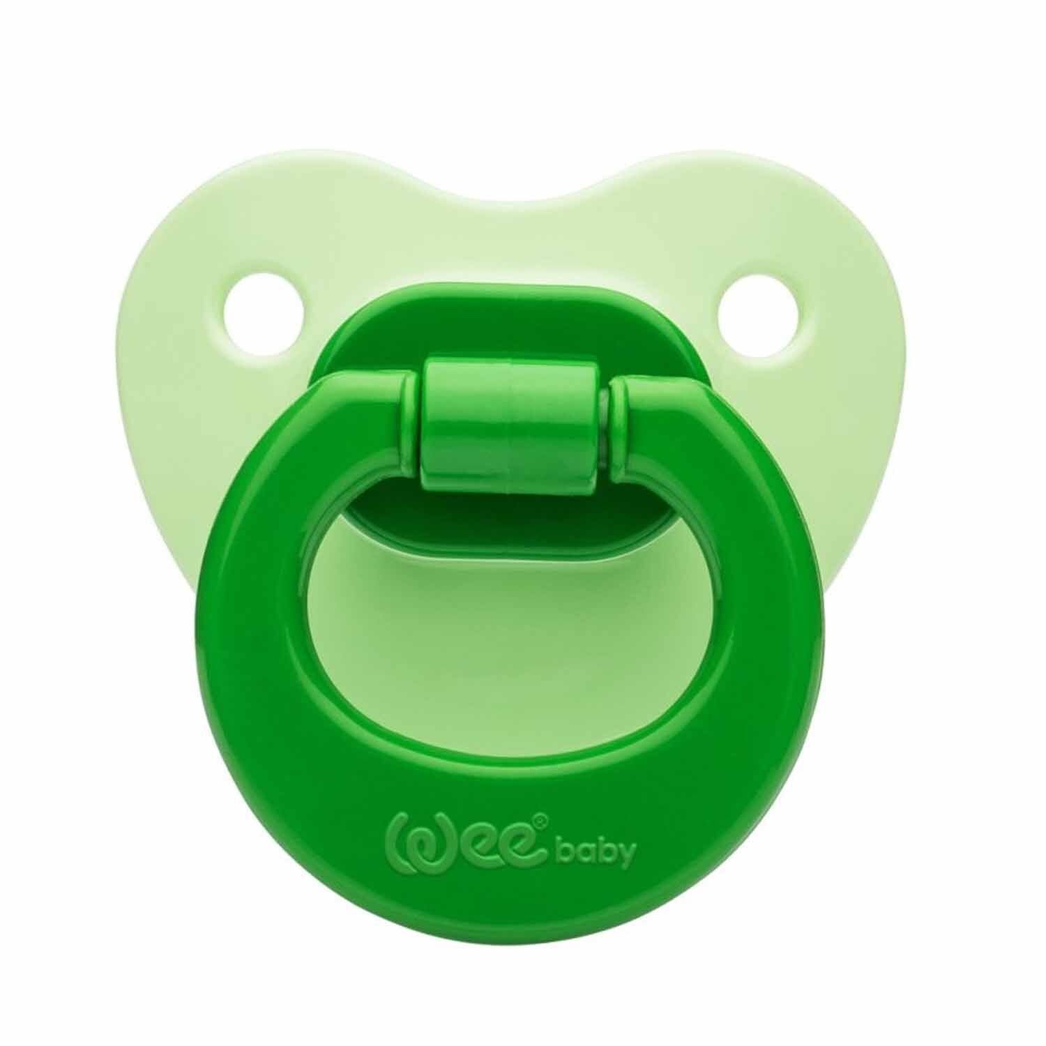 Wee Baby Mat Gövdeli Silikon Damaklı No 1 Emzik 0-6 Ay Yeşil